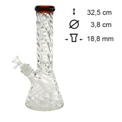 Beaker Glas Bong 32.5cm Uden Sliphul
