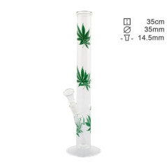 Glas Bong Cannabis Green 35cm