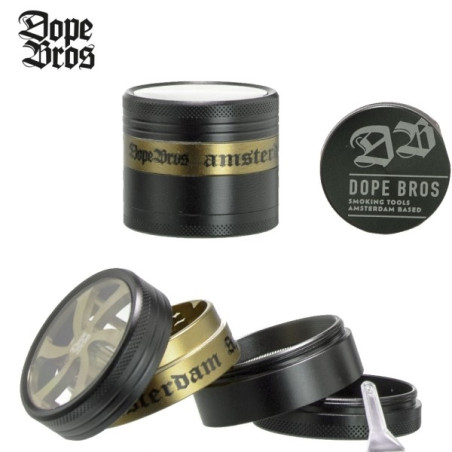 Dope Bros Grinder Sort/Guld 50mm