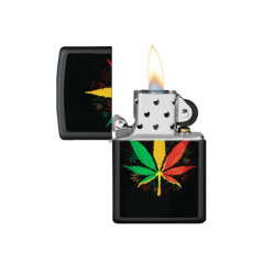 Zippo Lighter Rasta Cannabis