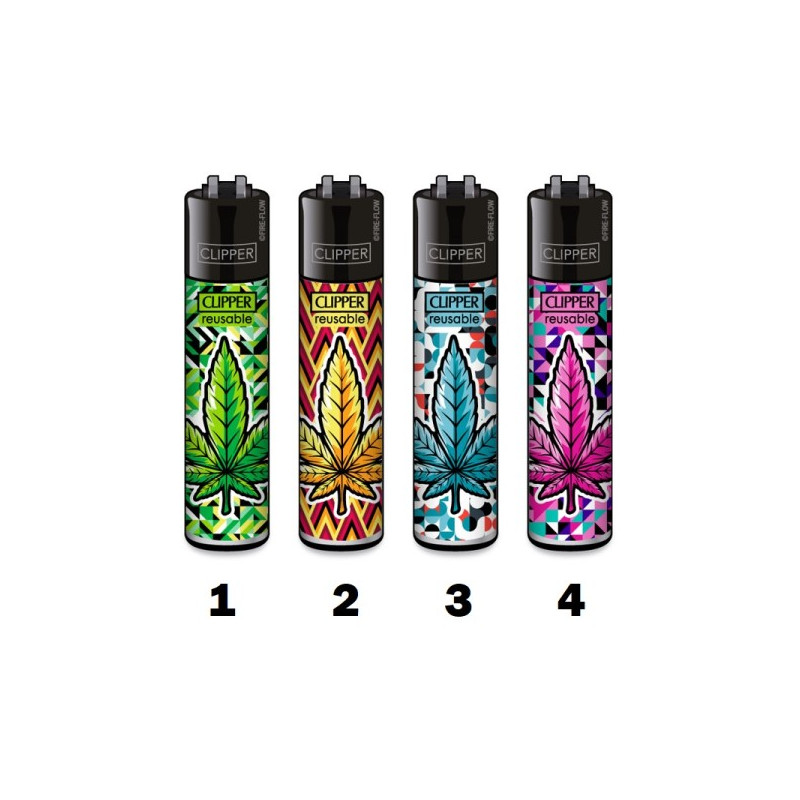 Classic Clipper Lighter Neon Leaves