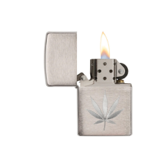 Zippo Lighter Cannabis Chrom