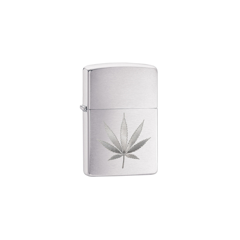 Zippo Lighter Cannabis Chrom