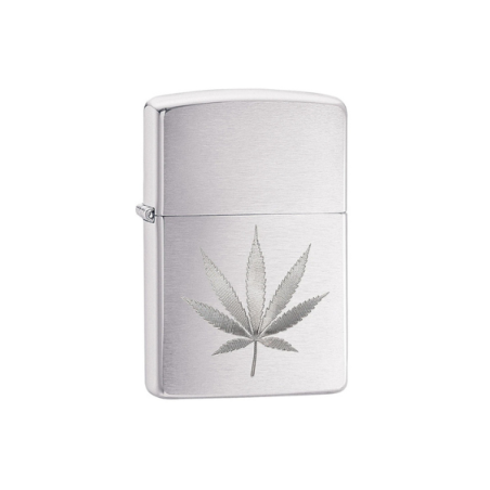 Zippo Lighter Cannabis Chrom