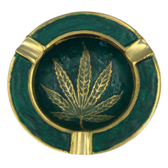 Metal Askebæger Cannabis 9.3cm