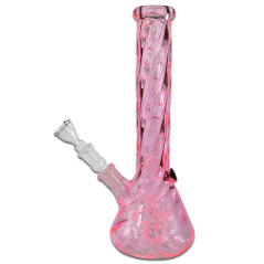 Twistet Glas Bong Pink 35 cm