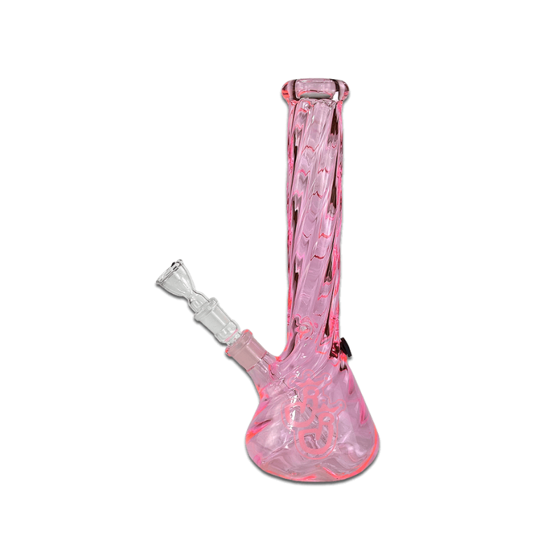 Twistet Glas Bong Pink 35 cm
