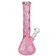 Twistet Glas Bong Pink 35 cm