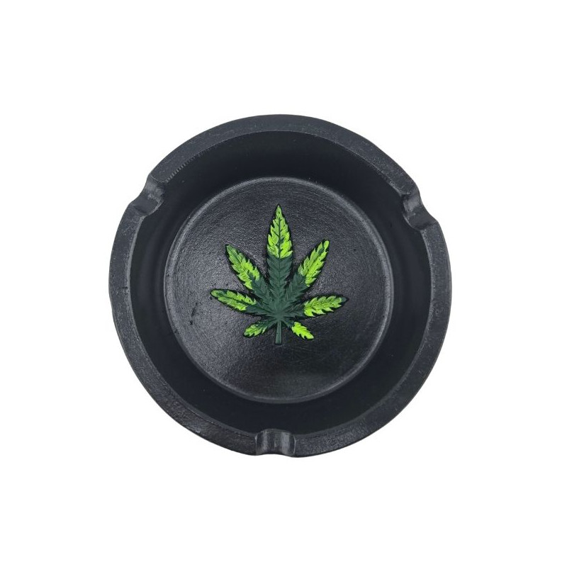 Sort Askebæger 3D Cannabis Leaf