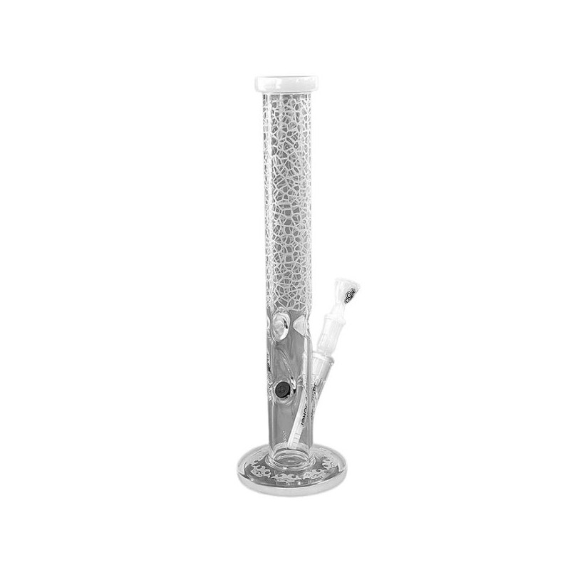 Crafty Glas Bong – Klar/Hvid 45 cm