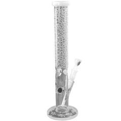 Crafty Glas Bong – Klar/Hvid 45 cm