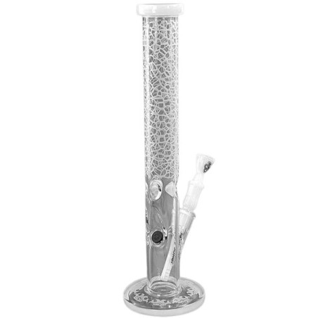 Crafty Glas Bong – Klar/Hvid 45 cm