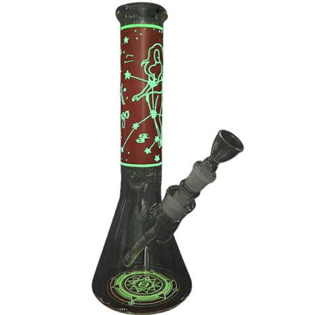 Zodiac Red – Glow in the Dark Glas Bong 35 cm