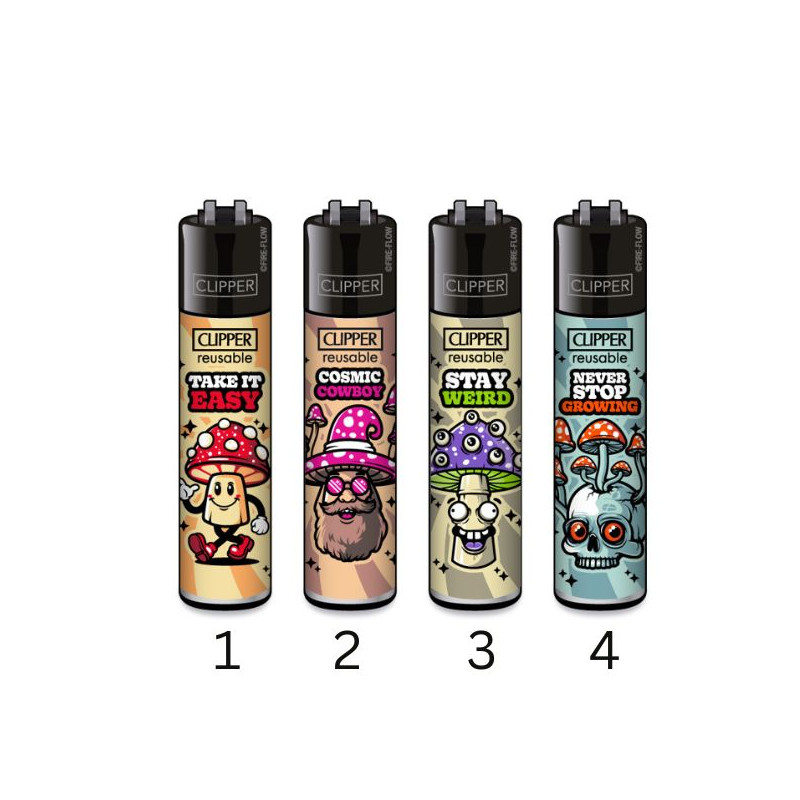 Classic Clipper Lighter Happy Mushroom
