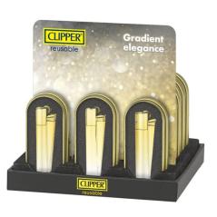 Metal Clipper Lighter Guld Hvid