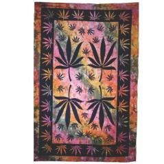 Multi Leaf Cannabis Sengetæppe – 215 × 240 cm