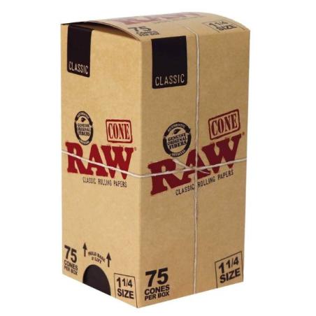RAW Classic 1¼ Cones – 75 stk. Box
