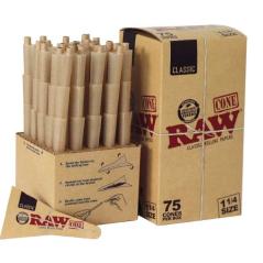 RAW Classic 1¼ Cones – 75 stk. Box