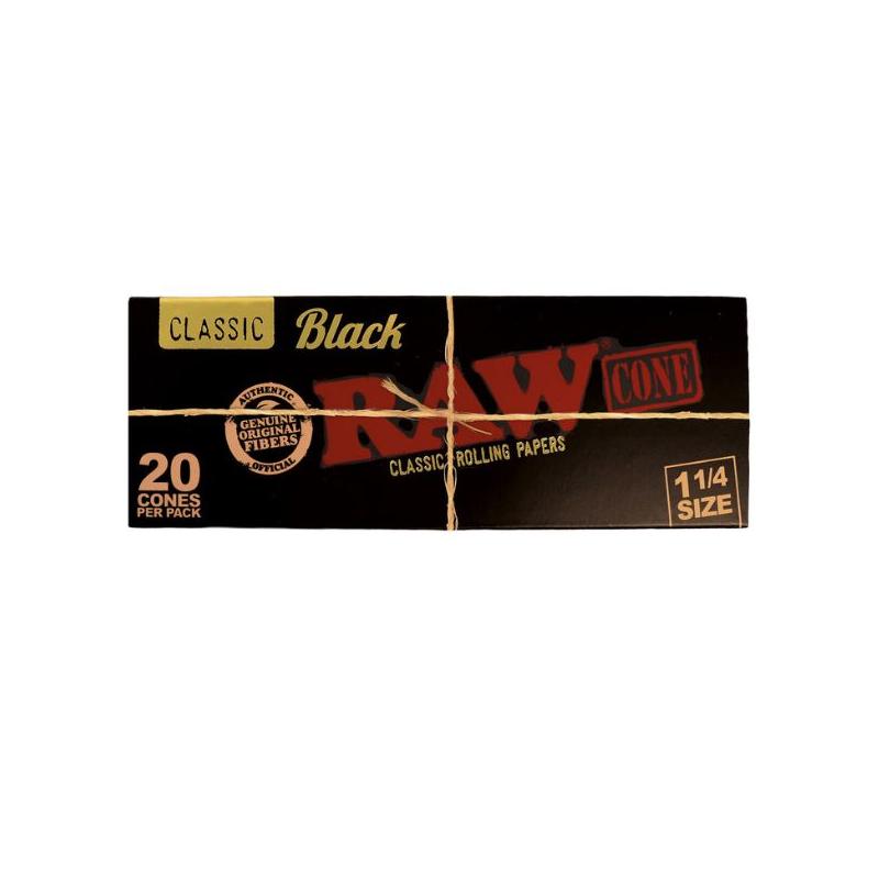 RAW Black Cones 1¼ – 20 stk. RAW Black Cones 1¼ – 20 stk.
