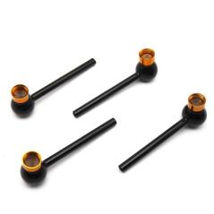 Glaspibe Sort med Metalhoved – 12 cm