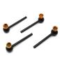 Glaspibe Sort med Metalhoved – 12 cm