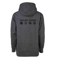 Rolling Papers Hoodie med Lynlås – Mørkegrå