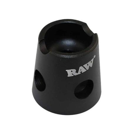 Sort RAW Magnetic Snuffer glødslukker i metal med RAW-logo, skålformet åbning i toppen