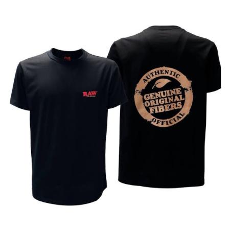 Sort RAW Original Fibers T-shirt med rødt RAW-logo på brystet – billede 2
