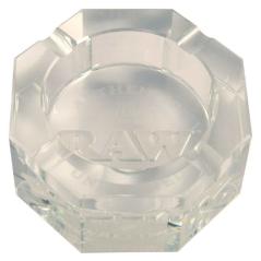 RAW Crystal glasaskebæger med ottekantet facetslebet design og RAW-branding