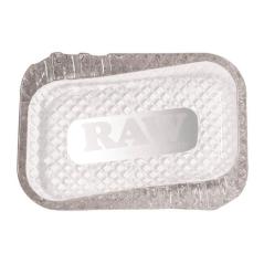 RAW Aficionado askebæger i klart glas med struktur og RAW-logo, ved siden af sort præsentationsæske – billede 2