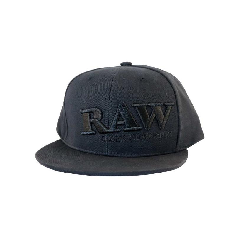 RAW Black Snapback – Flat Brim Cap RAW Black Snapback – Flat Brim Cap