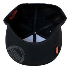 RAW Black Snapback – Flat Brim Cap