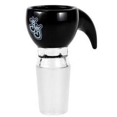 Sort og klart glasbonghoved fra Jelly Joker med buet håndtag, model Bo, 18,8 mm – billede 2