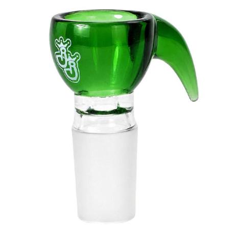 Grønt glasbonghoved fra Jelly Joker med buet håndtag og klar midterdel – billede 2