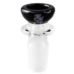 Sort og klart glasbonghoved fra Jelly Joker, model Lars, med 18,8 mm tilslutning