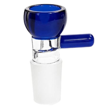 Blåt Peter Jelly Joker glashoved 18,8 mm med klar midterdel og sidehåndtag i glas – billede 2