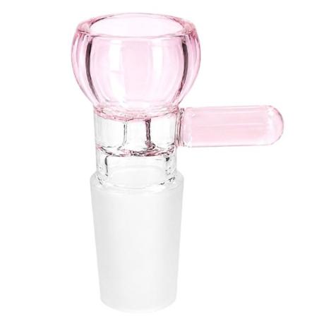 Pink Peter glashoved 18,8 mm med rund skål, klar midterdel og matteret kobling – billede 2