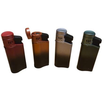 Angel metallic stormlighter i assorterede farver med metallisk overflade og mørkere nuance nederst